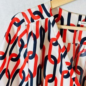 Banana Republic Silk, Spring, Wrap Dress with Chain Print.